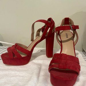 JustFab Red Platform Sandals